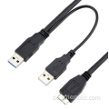 Splitter Micro USB-3.0-Kabel Dual USB-A-männliches Kabel